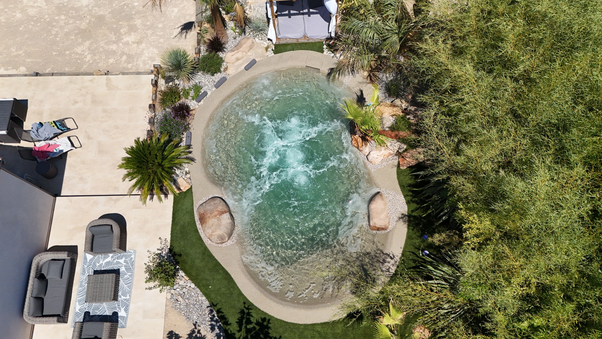 Private spa-inspired beach pool